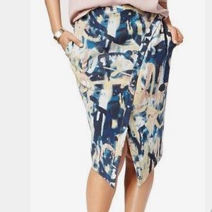 NWT RACHEL ROY Washed Navy Combo Pencil Skirt